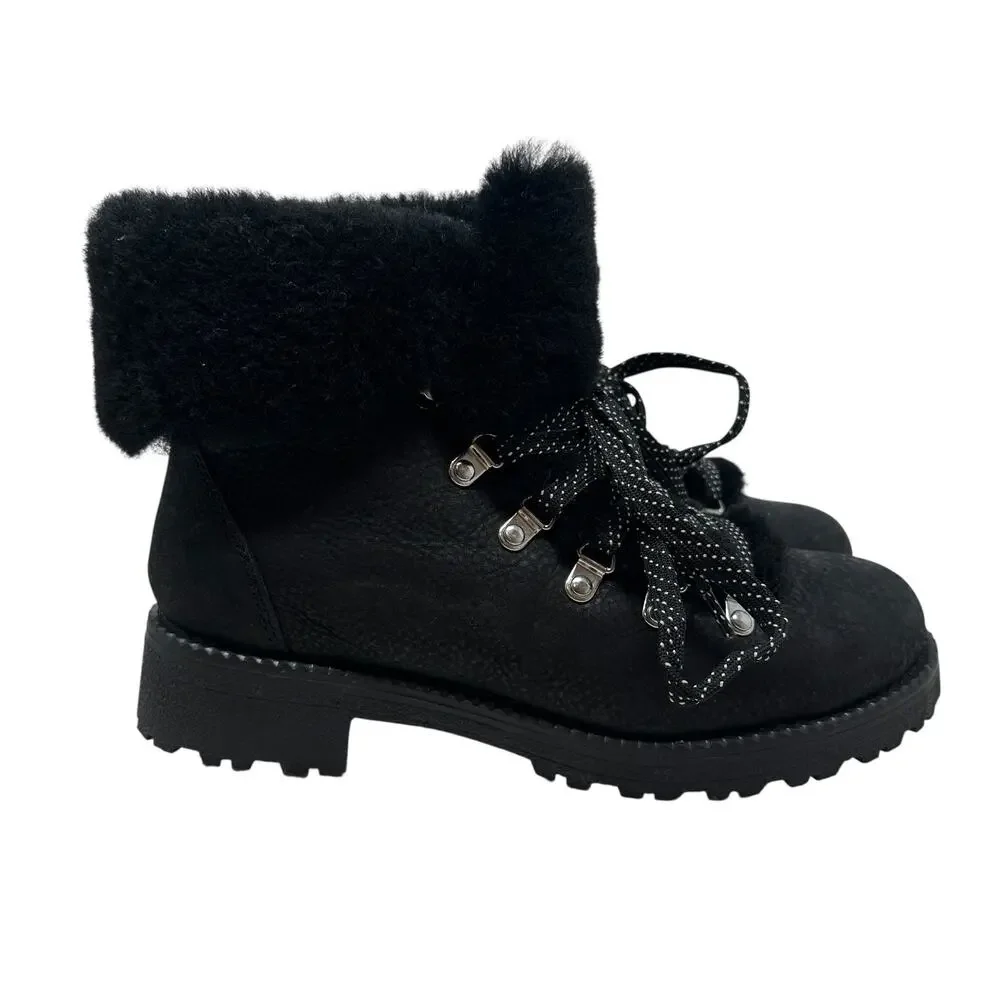 J. Crew Nordic Boots Black‎ Suede Winter Snow Boot Size 9